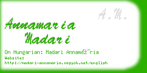 annamaria madari business card